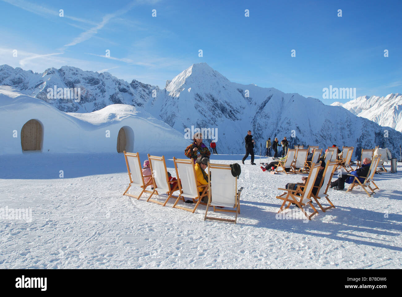 Die White Lounge Café-bar Ahorn Berge Mayrhofen Österreich Stockfoto