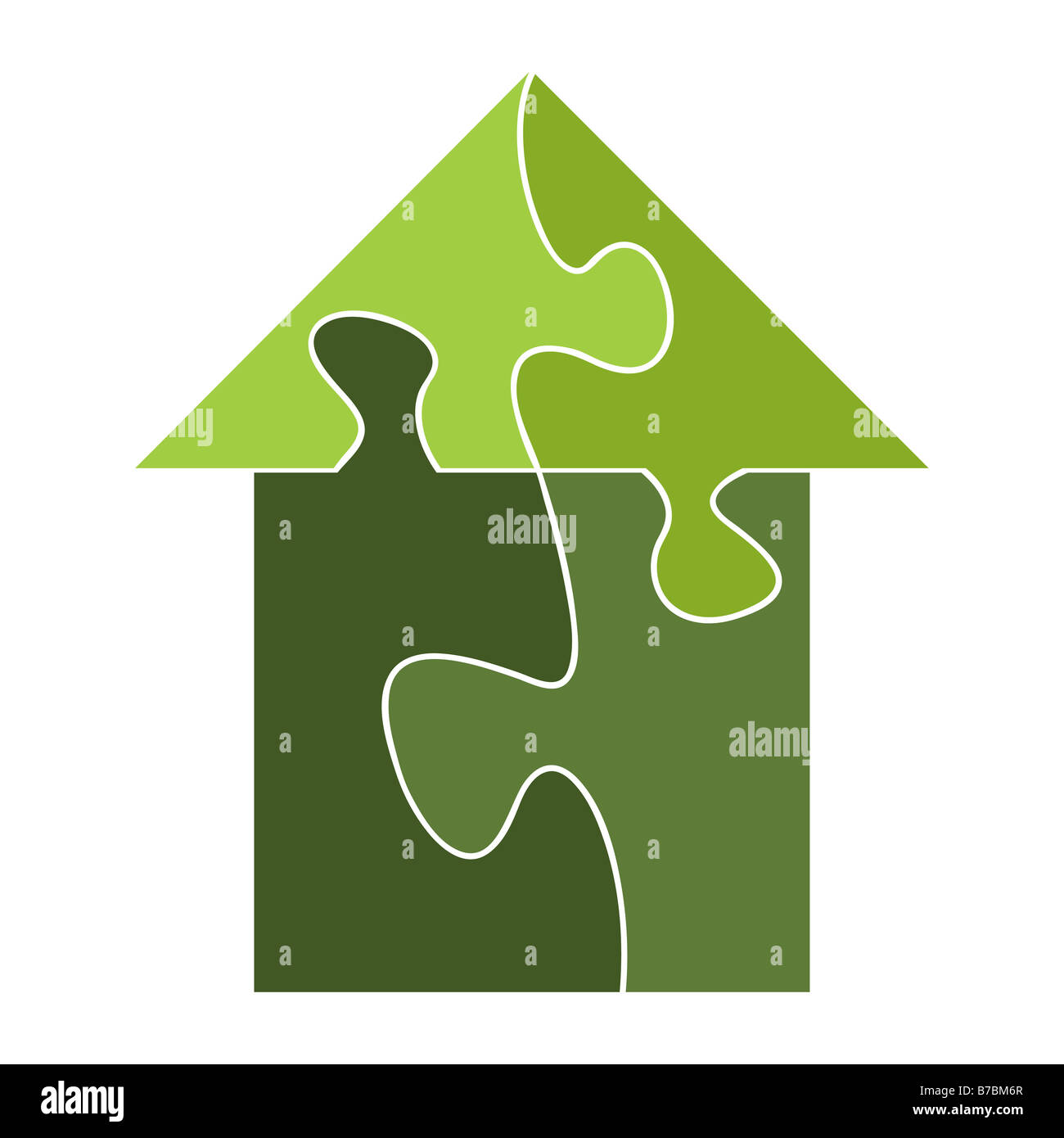 Haus gebaut aus Puzzle-Stücke-Vektor-illustration Stockfoto