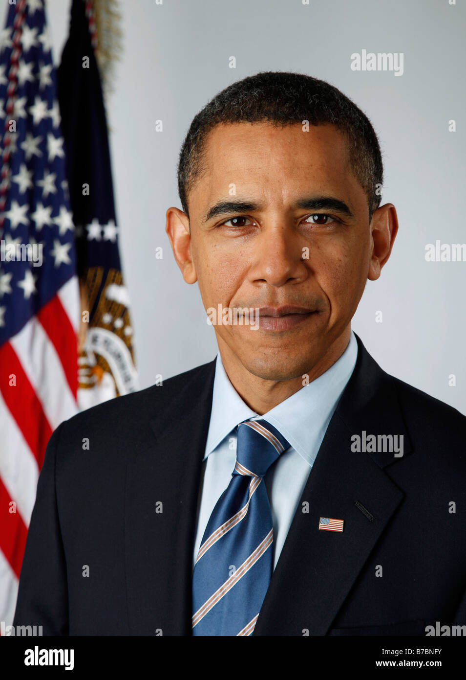 Offizielles Porträt von Präsident Barack Obama am 13. Januar 2009 Stockfoto