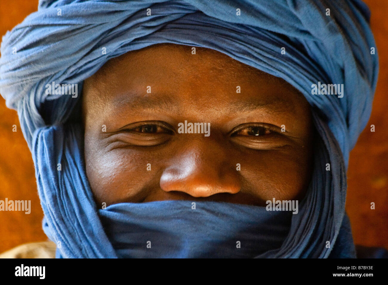 Junge muslimische Mann mit Turban in Timbuktu Mali Stockfoto