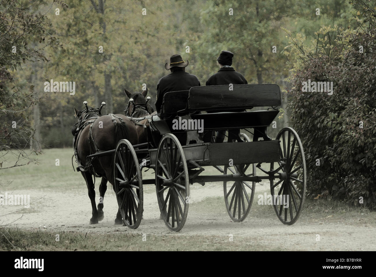 Ein Buggy den Buckboard an einem Civil War Reenactment an der Wade Haus Greenbush-Wisconsin Stockfoto