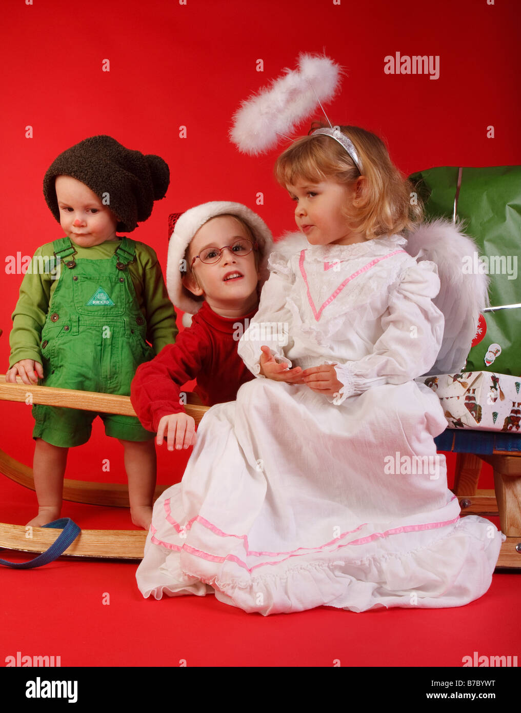 Christkind, Weihnachtsmann und Weihnachten gnome Stockfoto