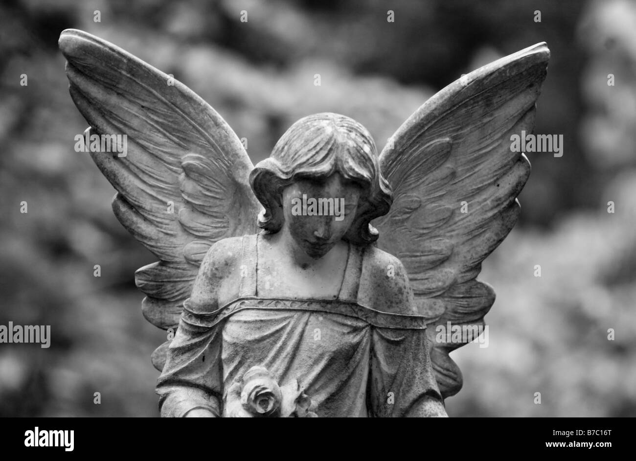 Reihe von Friedhof Engel und Denkmäler aus New Orleans und Houston Stockfoto