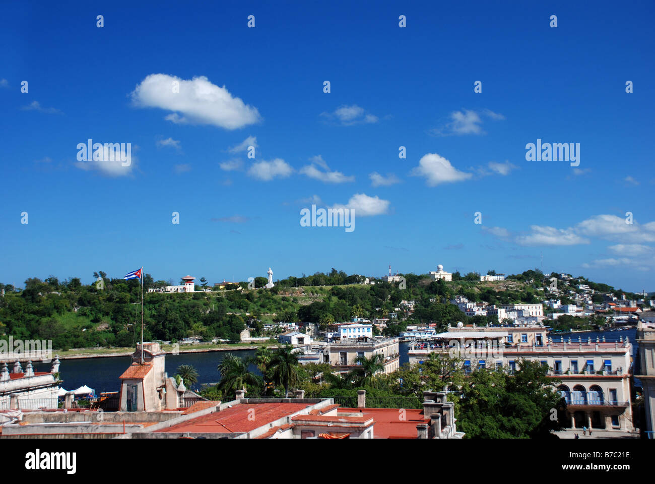 Der Canal de Entrada und der Statue von Christus Havanna-Kuba Stockfoto