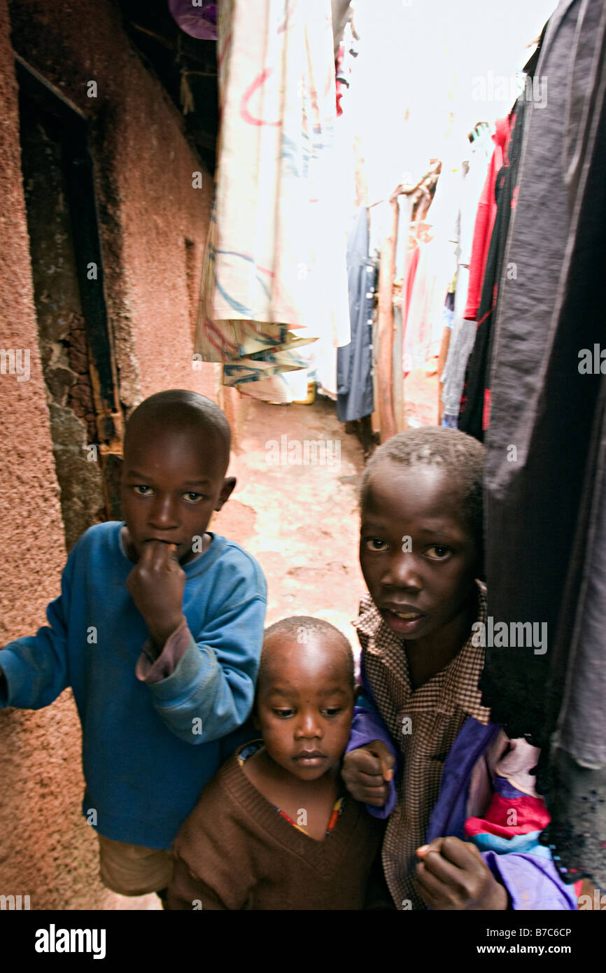 Allgemeine Szenen in und um Kibera, dem 2. größten Slum in Afrika nach Soweto.  Kibera, Nairobi. Stockfoto