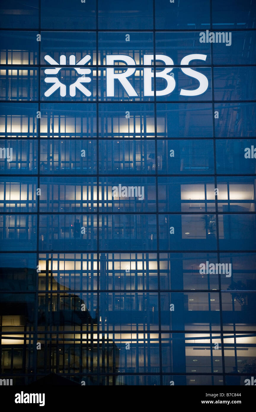 Die Glasfront Royal Bank of Scotland Gebäude Bishopsgate, London Stockfoto