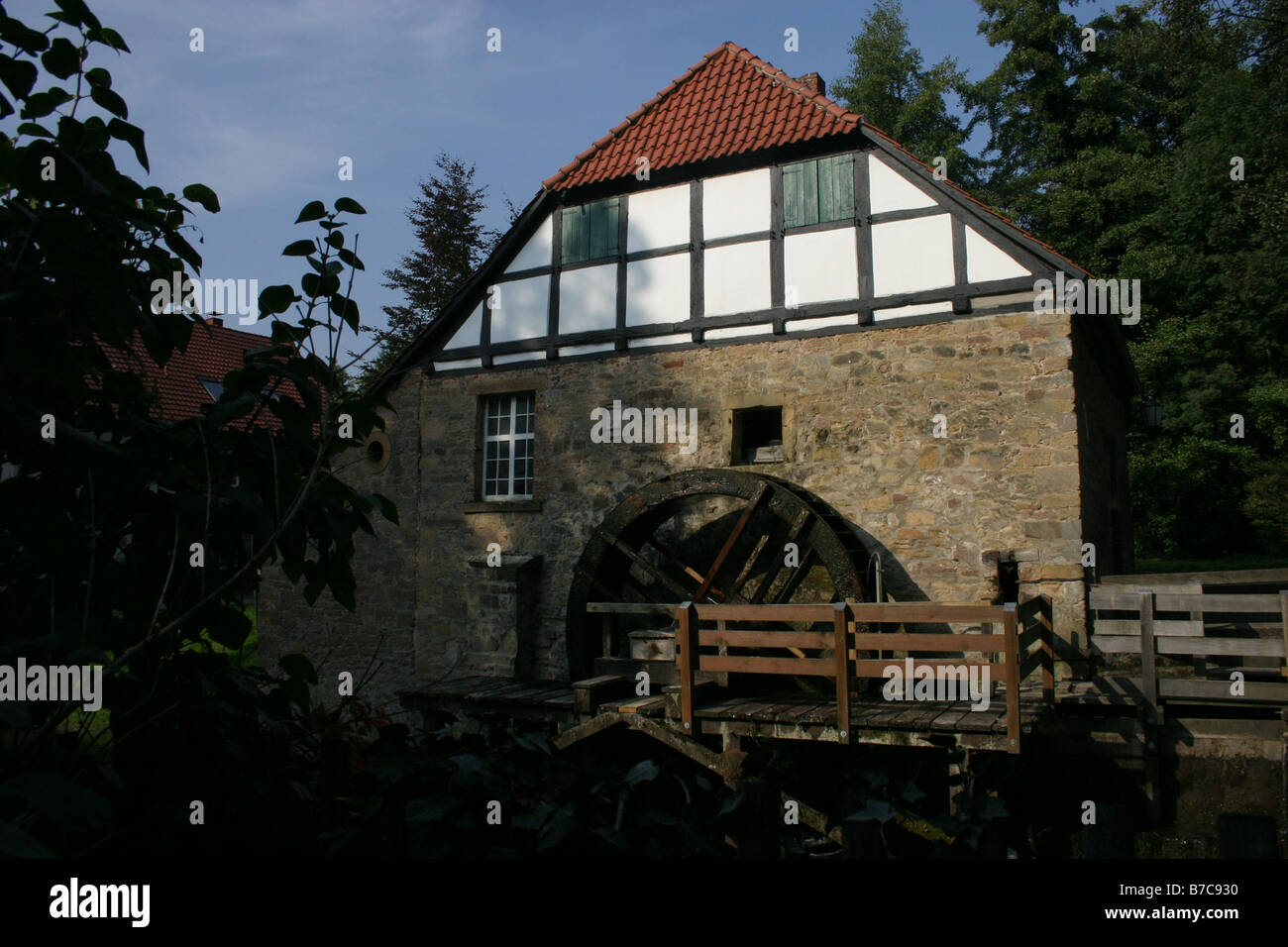 Historische Mühle in Lemgo-Brake Stockfoto