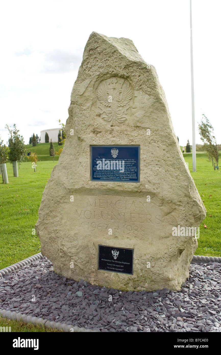 Die Mercian Freiwilligen Regiment Denkmal an die nationale Gedenkstätte Arboreteum bei Alrewas, Staffordshire, England Stockfoto