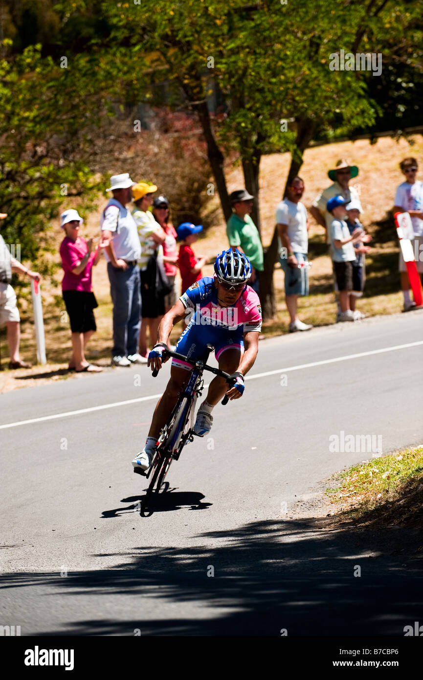 Radfahrer die Tour Down Under 2009 Classic Bike Rennen in den Adelaide Hills Australien Stockfoto