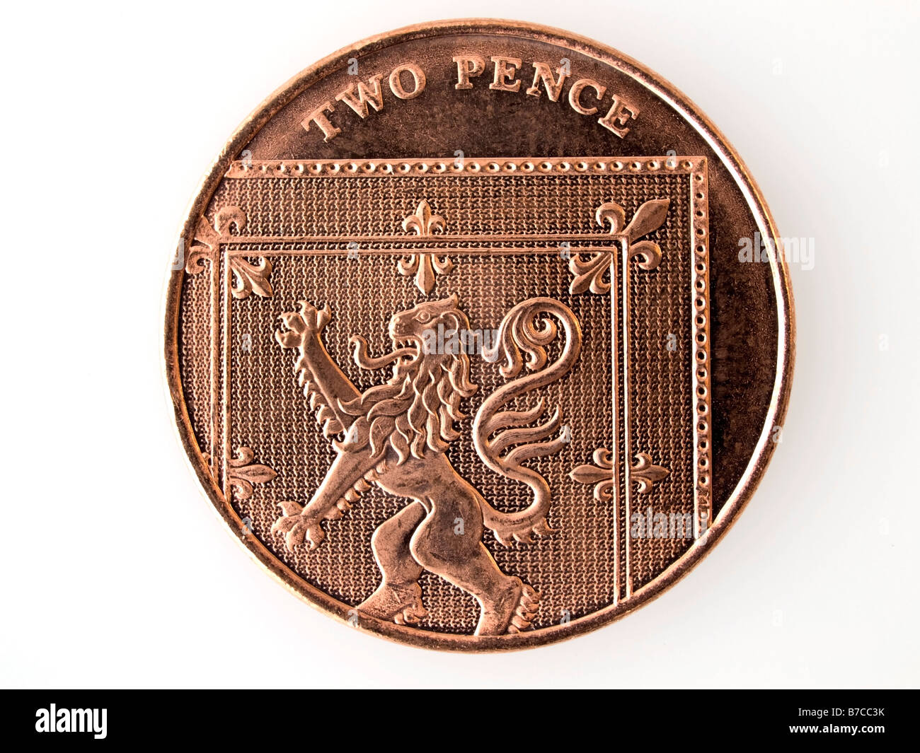 Zwei Pence-Stück Stockfoto