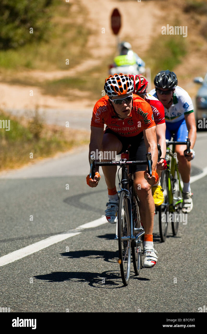 Radfahrer die Tour Down Under 2009 Classic Bike Rennen in den Adelaide Hills Australien Stockfoto