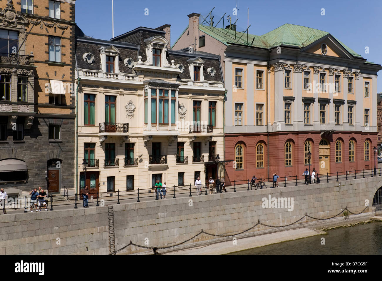 Das Sager Haus mit den schmiedeeisernen Balkonen ist die offizielle Residenz des schwedischen Ministerpräsidenten. Stockfoto