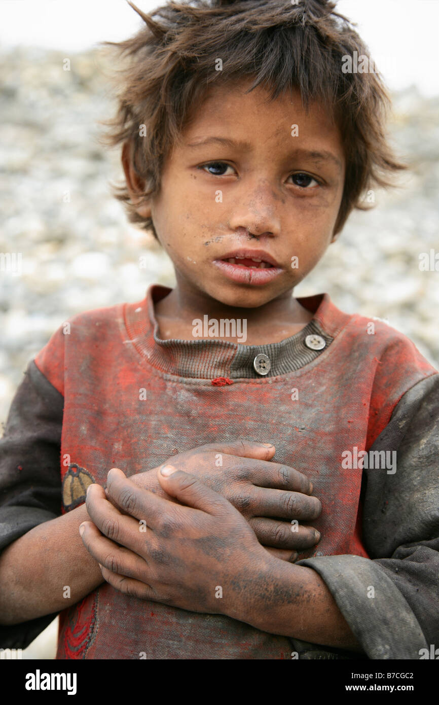 vernachlässigte nepalesischen junge Sunil Stockfoto