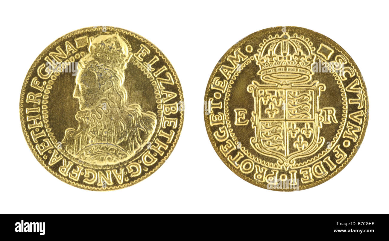 Elizabeth ich gold souveränen 1594-1596 Stockfoto
