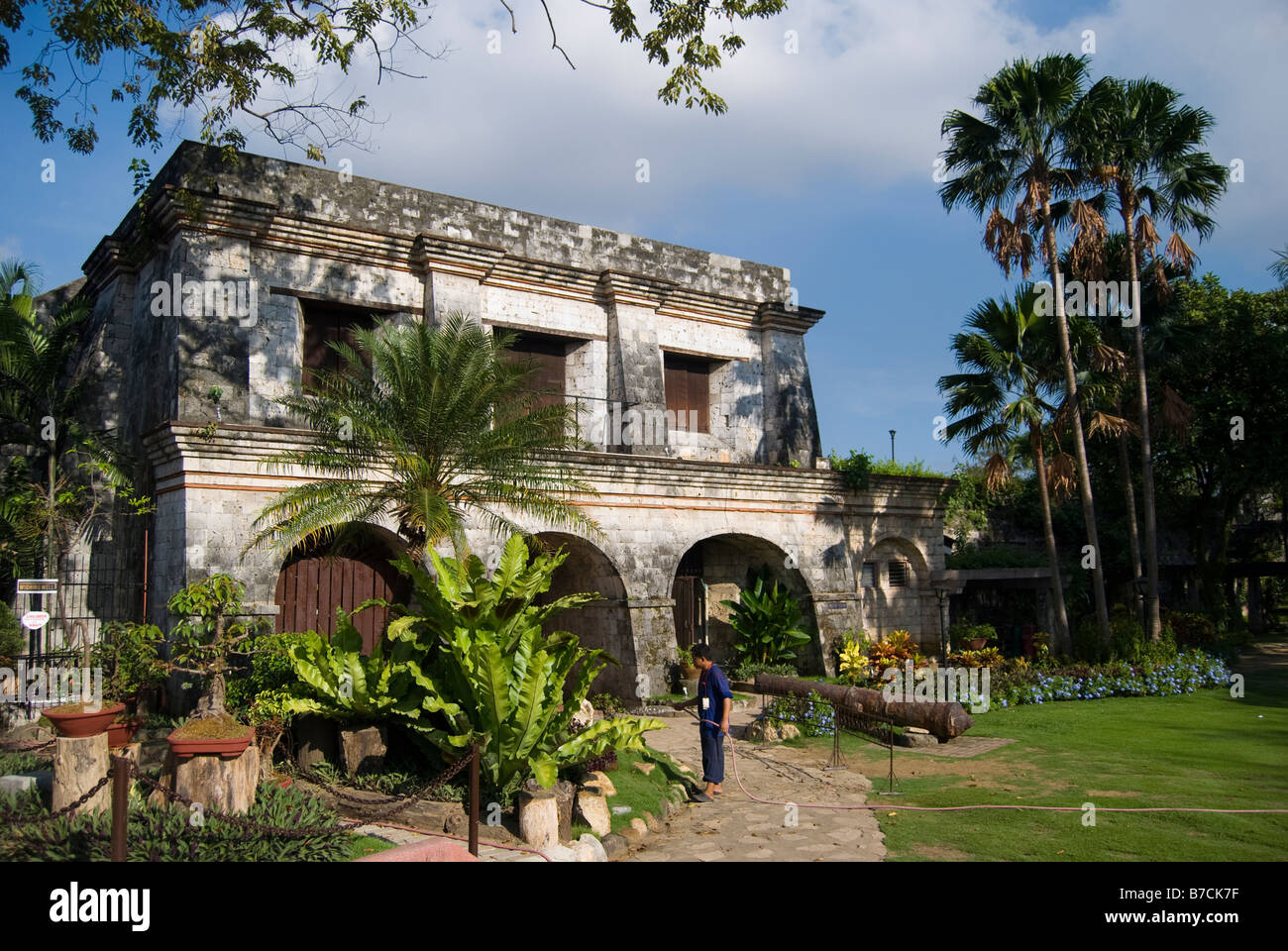 Innenhof, Fort San Pedro, Cebu City, Cebu, Visayas, Philippinen Stockfoto