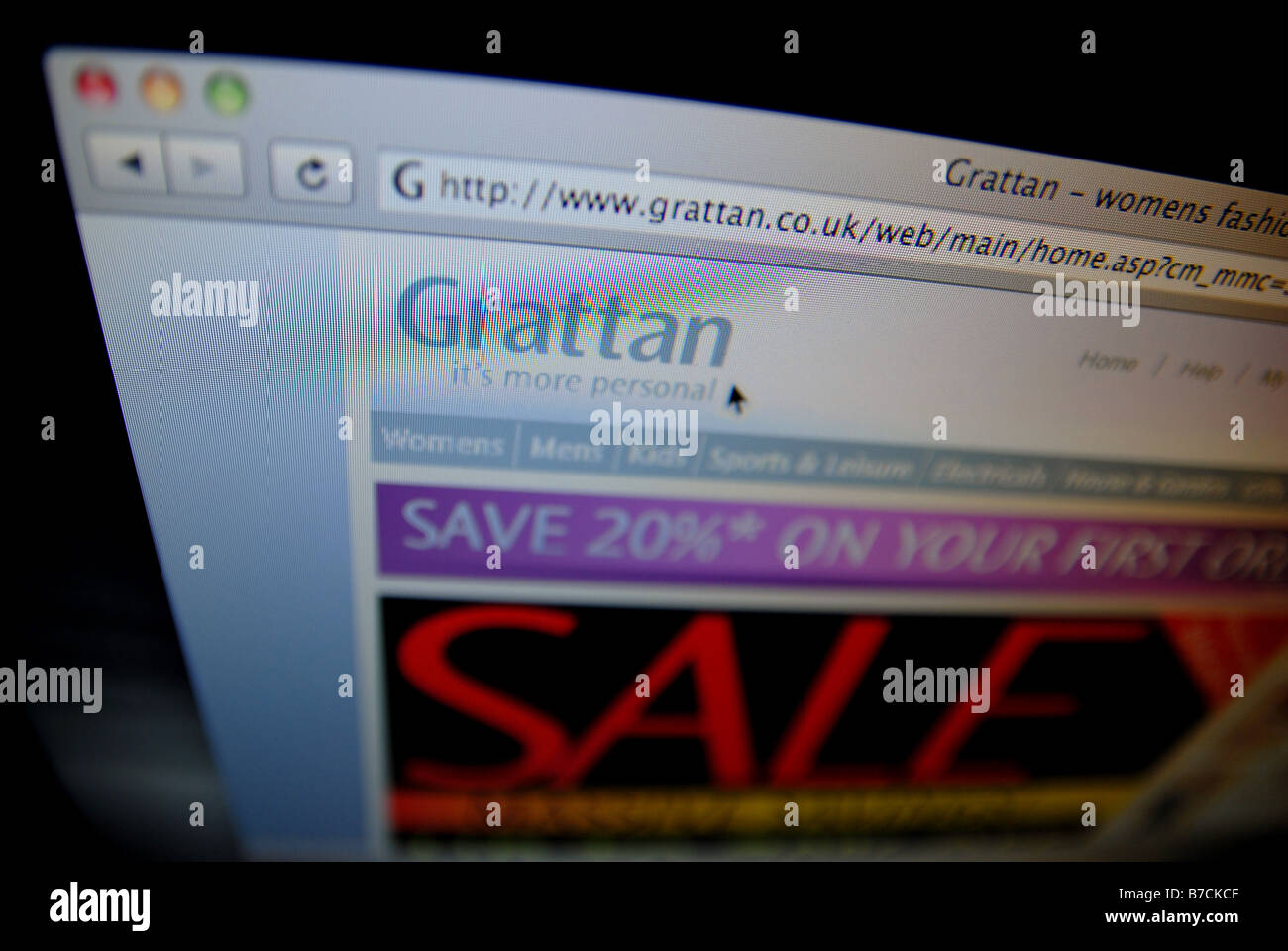 Die GRATTAN-Website (Grattans Kataloge) Stockfoto