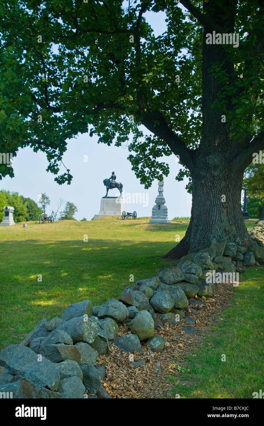 Memorial Statue von Generalmajor Oliver Howard Gettysburg Nationalpark in Gettysburg, Pennsylvania, USA Stockfoto