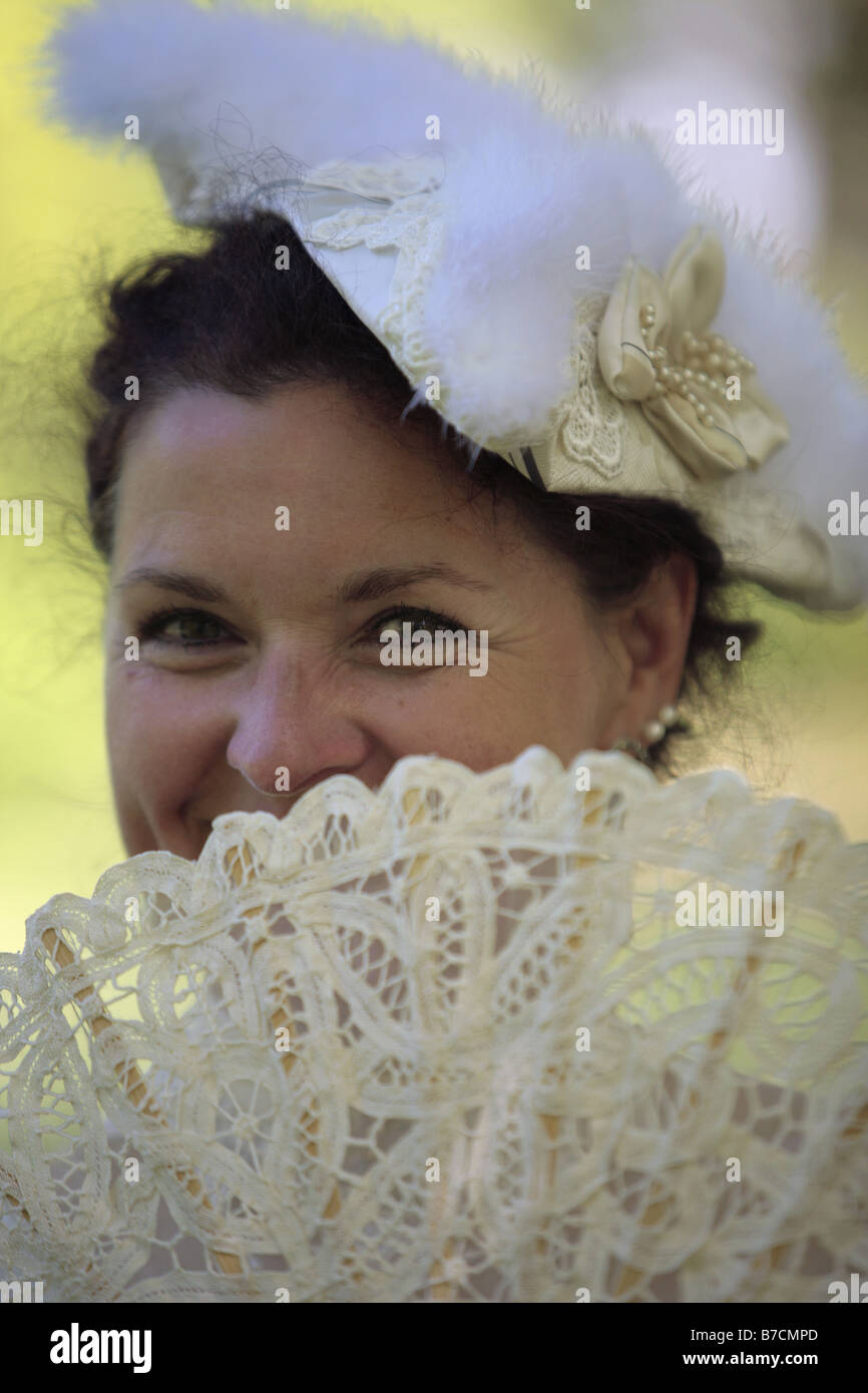 vor Gericht Dame an barocken Treffen mit Deutschland, Sachsen, Zwickau Stockfoto