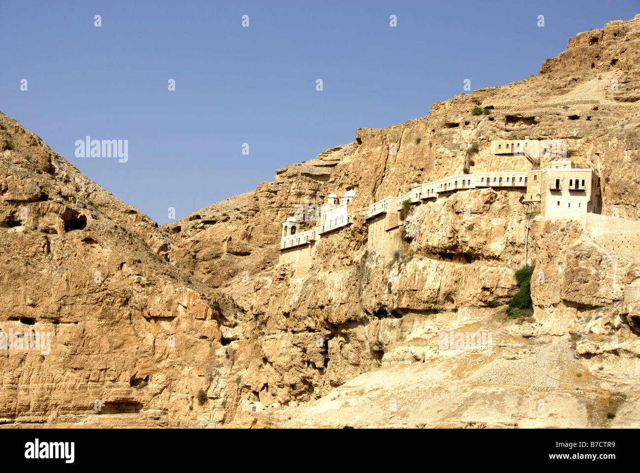 Griechische orthodoxe Berg der Versuchung Kloster in Jericho, Israel Stockfoto