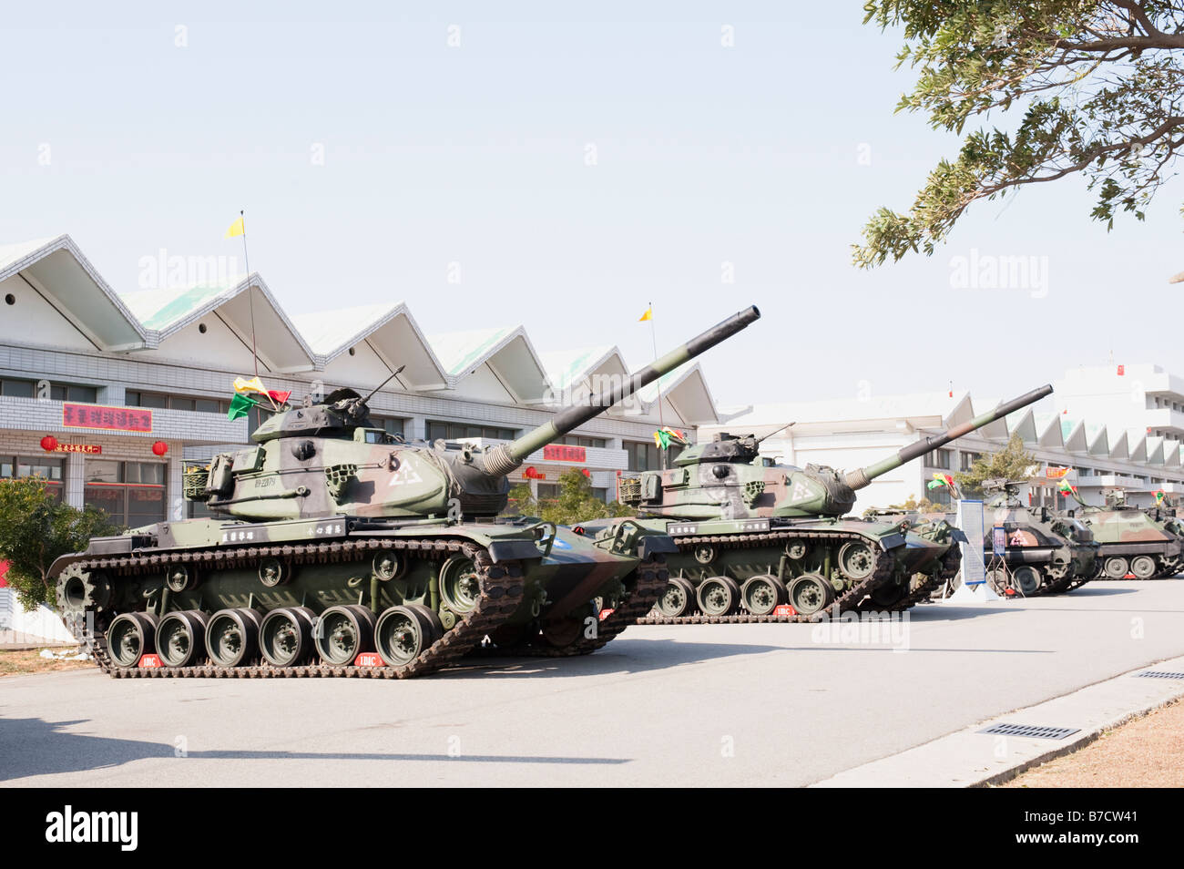 Kampfpanzer M60A3 mit Tank thermischen Anblick (TTS), 58. Artillerie Befehl, Taichung, Taiwan Stockfoto
