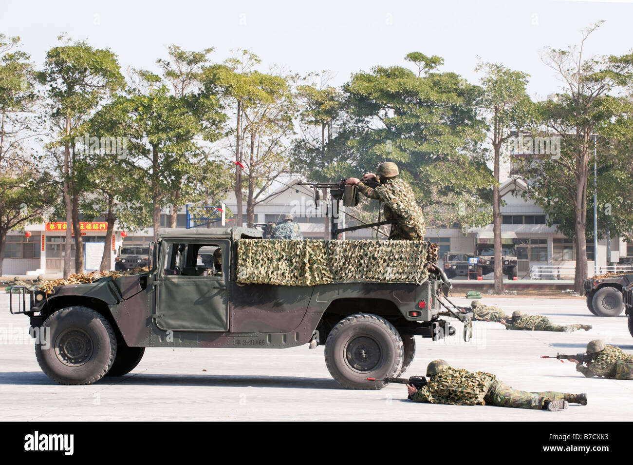 Krieg-Übung beim 58. Artillerie-Befehl, Taichung, Taiwan Stockfoto