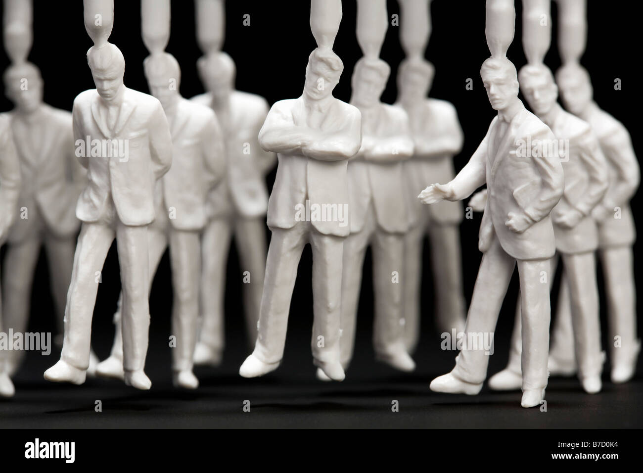 Eine mittlere Gruppe von Kunststoff Geschäftsleute Figuren Stockfoto