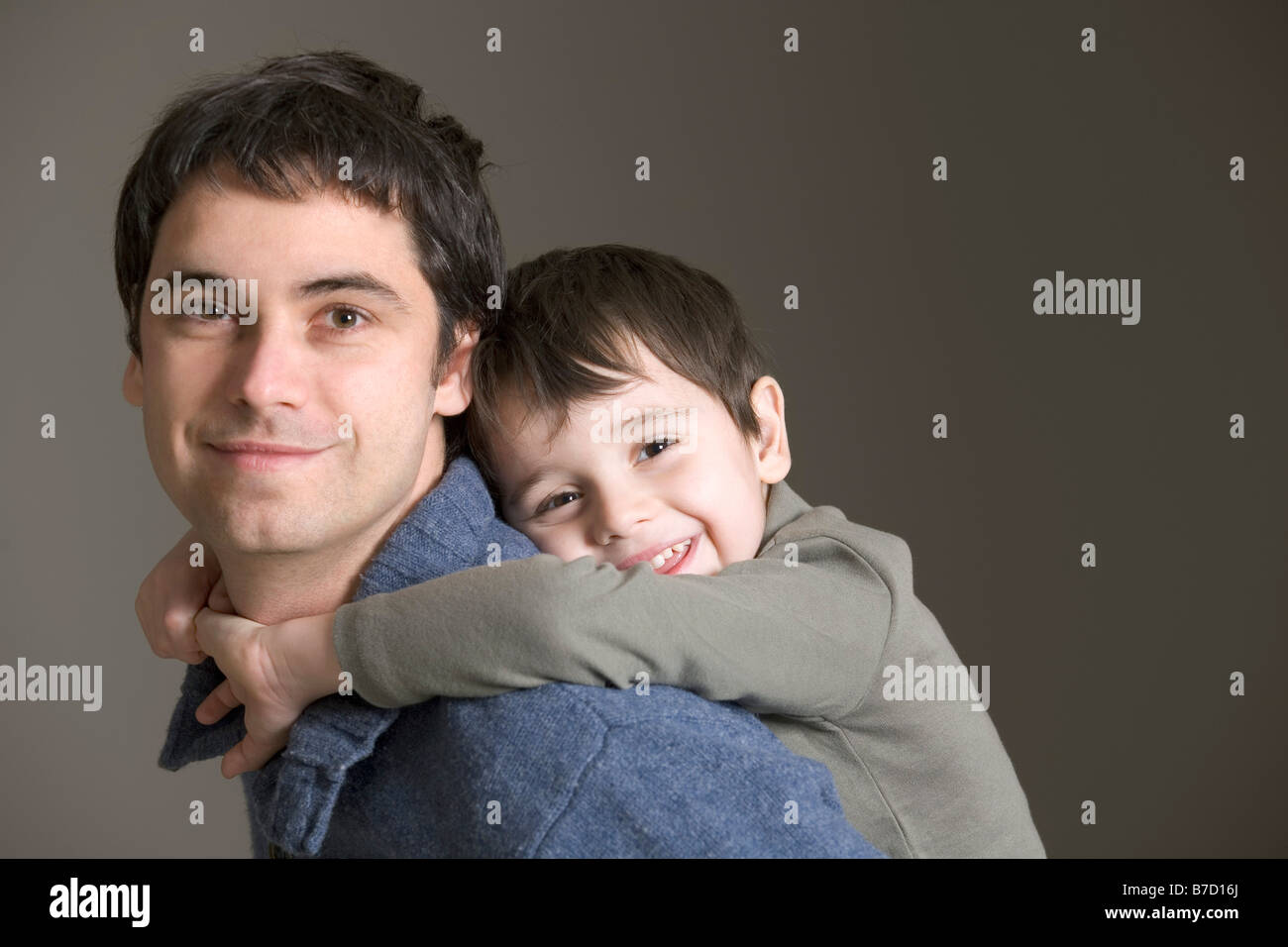Porträt von einem Sohn und Vater Stockfoto