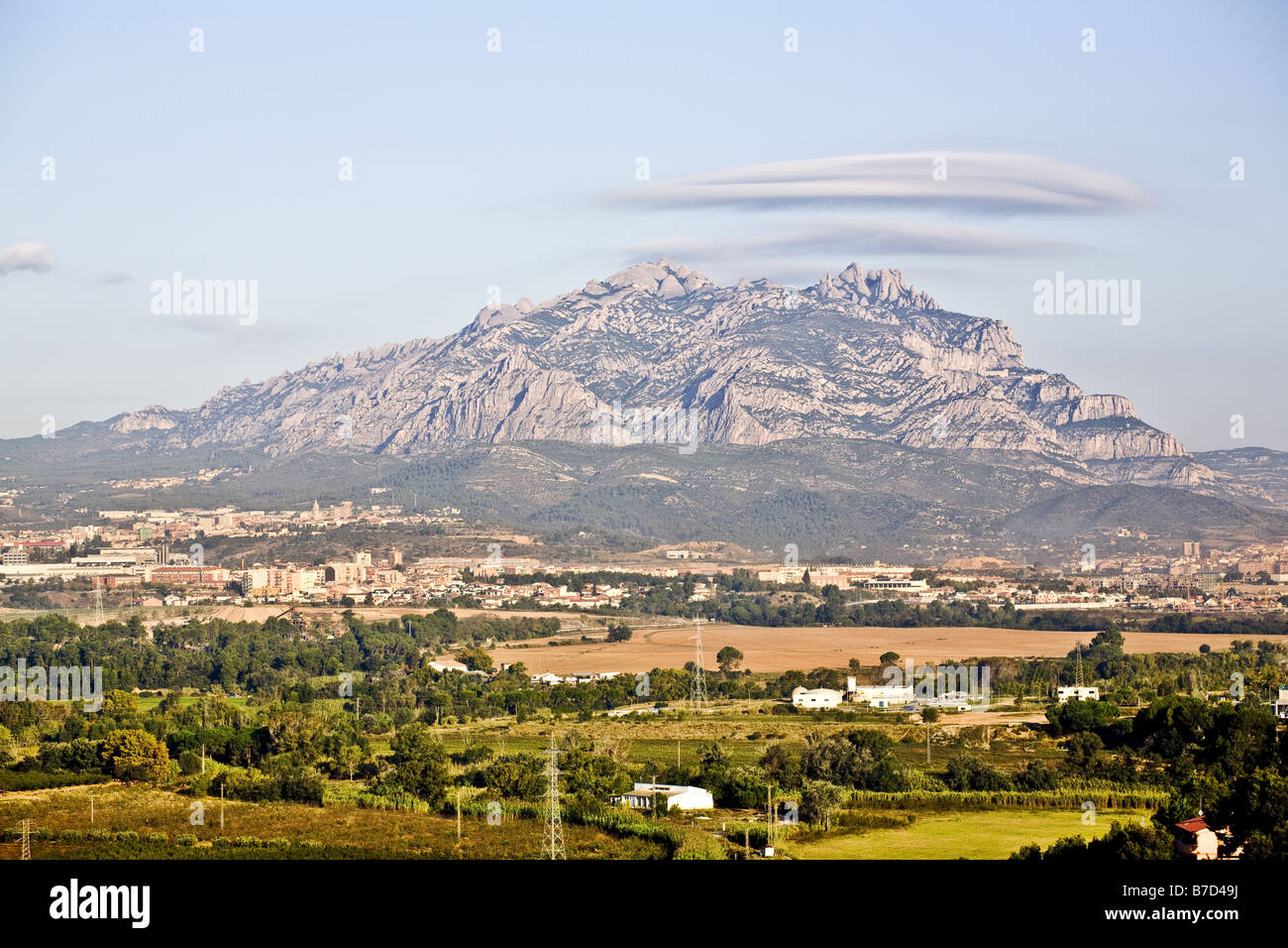 Montserrat-Berg-Übersicht Stockfoto