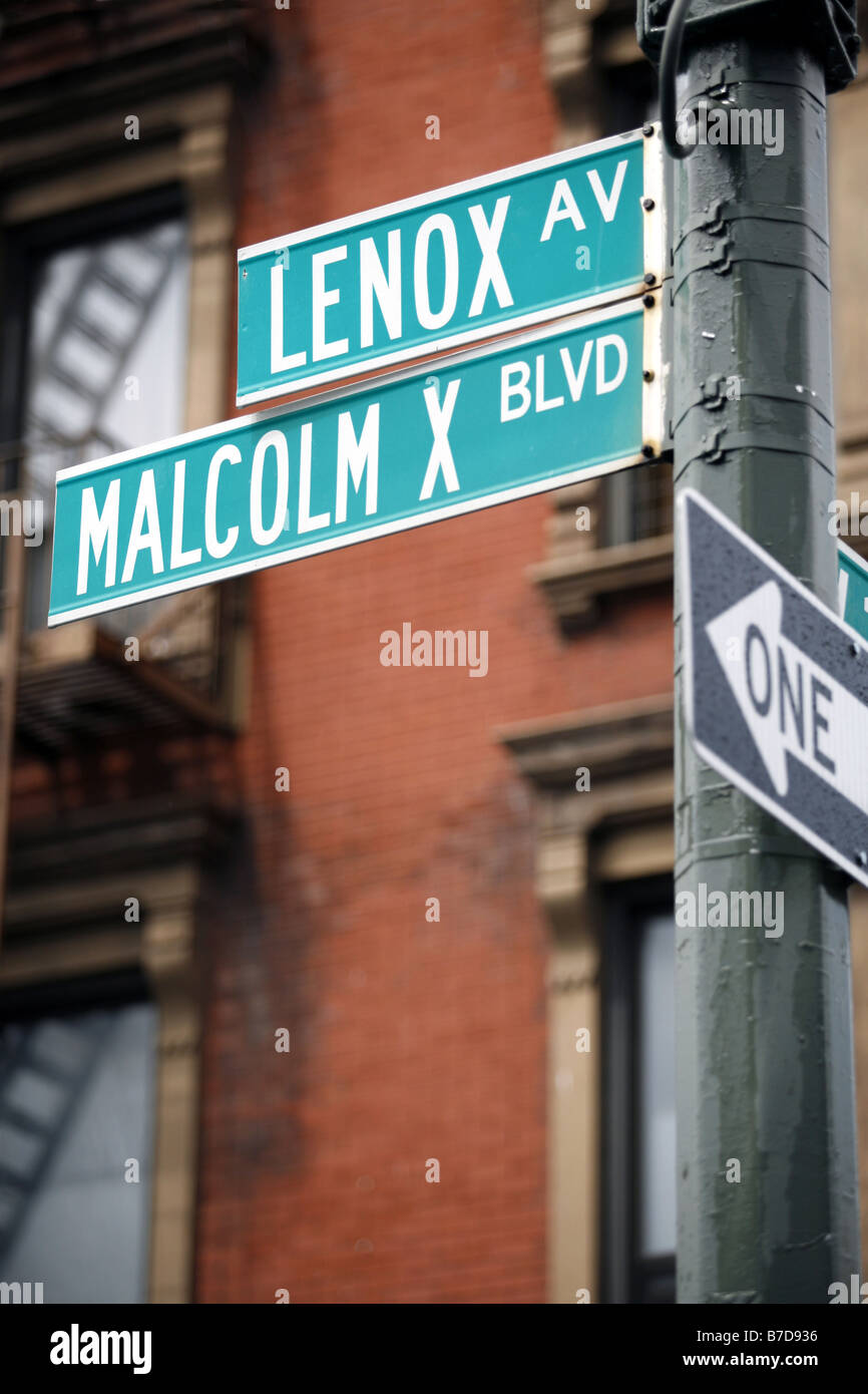 Lenox Avenue - Malcolm X Boulevard, Harlem, New York City, USA Stockfoto