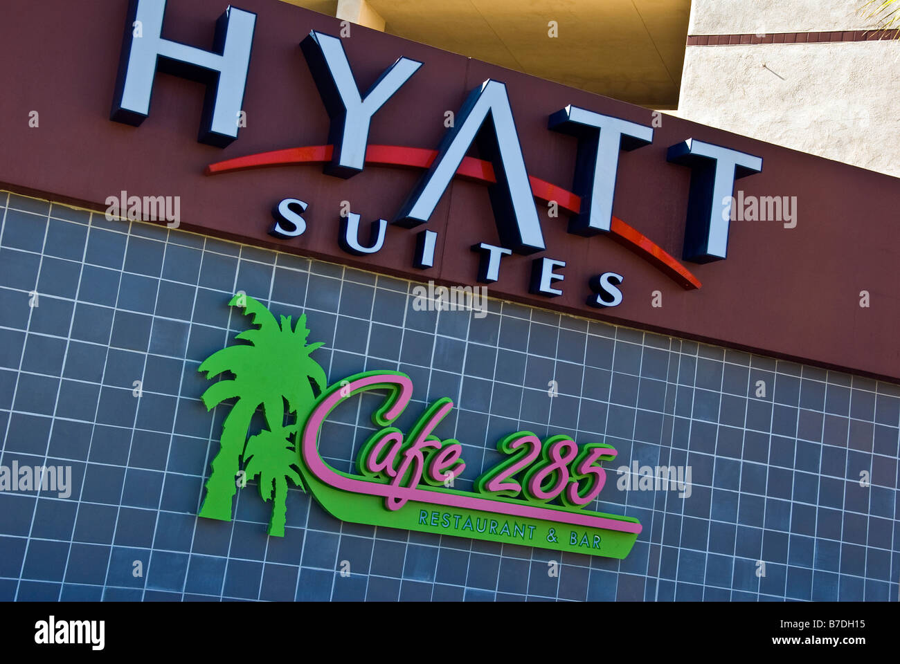 Hyatt Regency Suites Palm Springs 285 North Palm Canyon Drive Beschilderung Stockfoto