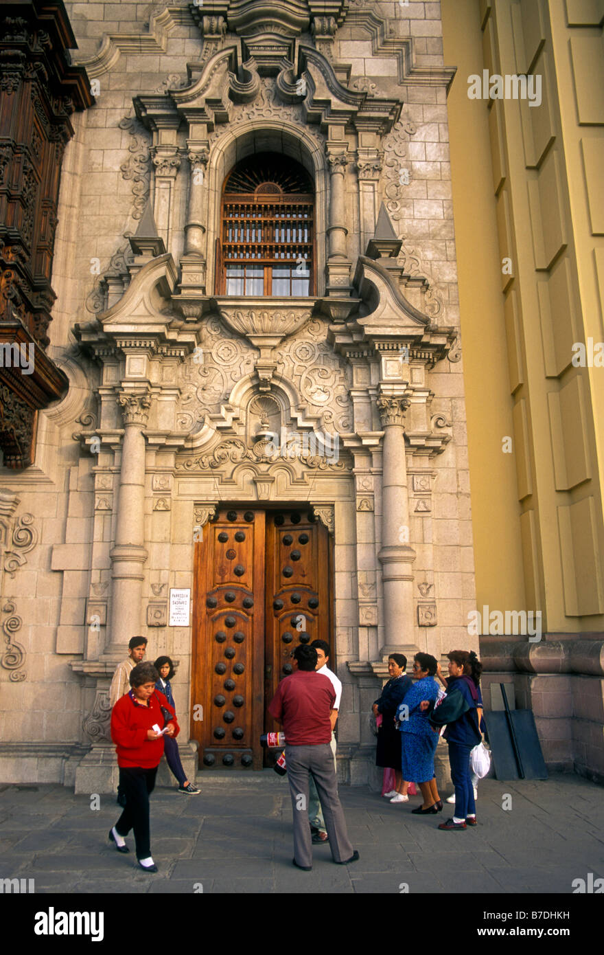 Erzbischöflichen Palast, Plaza de Armas, Stadt von Lima, Provinz Lima, Peru Stockfoto