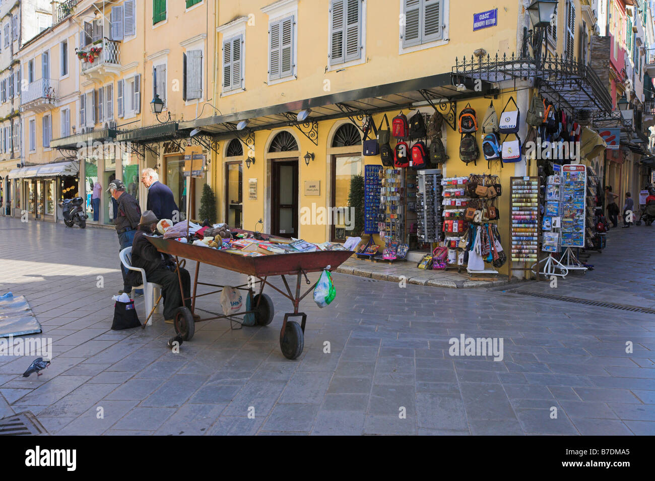 Straßenstand Korfu Stadt Stockfoto