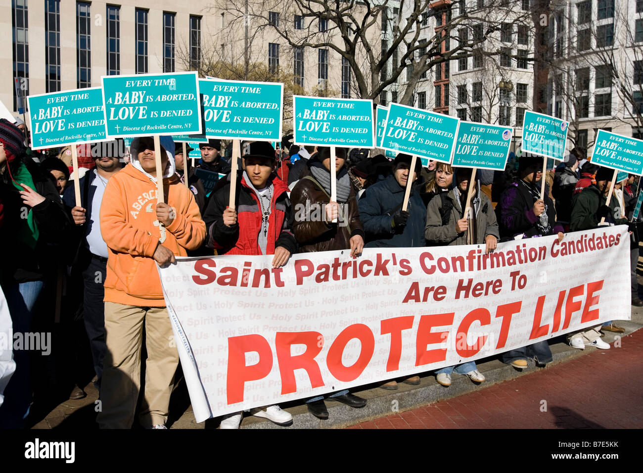 Ein Anhänger der Pro-Life-Marsch in Washington, D.C. Stockfoto