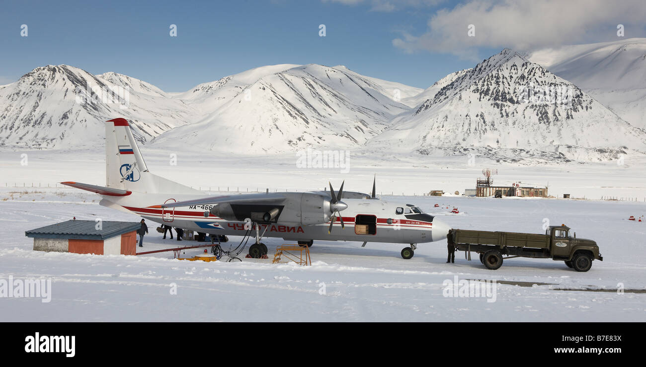 Antonov AN-24RV Jet, Tschukotka, Sibirien-Russland Stockfoto