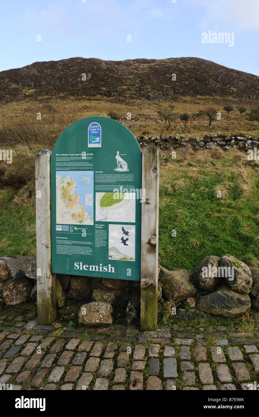 Melden Sie sich am Fuße des Slemish, County Antrim, Nordirland. Stockfoto