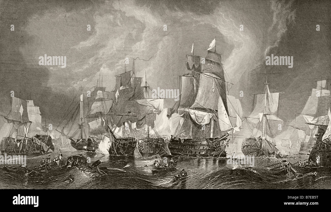 Die Schlacht von Trafalgar, 21. Oktober 1805. Stockfoto