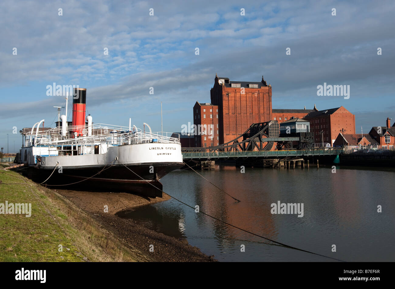Grimsby Getreidemühle und docks Stockfoto