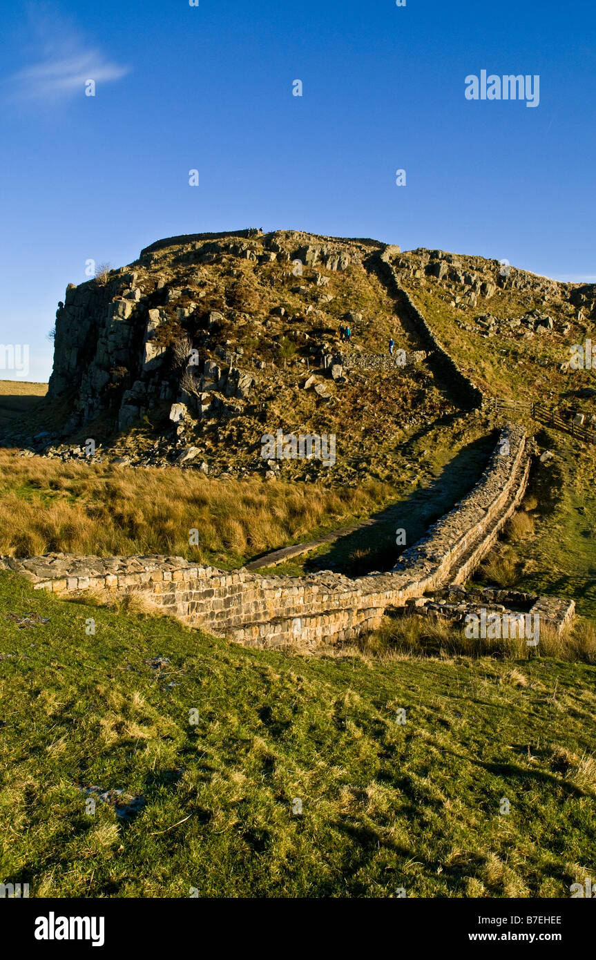 dh Steel Rigg HADRIANS WALL NORTHUMBRIA Roman Wall Northumberland National Park römergeschichte Stockfoto