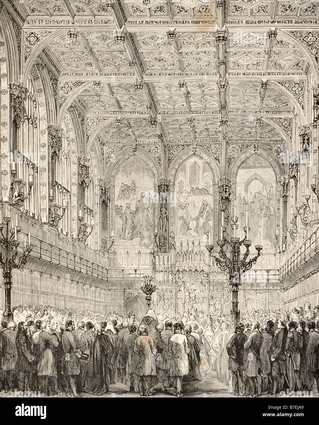 Innere des House Of Lords aus dem späten 19. Jahrhundert London England Stockfoto