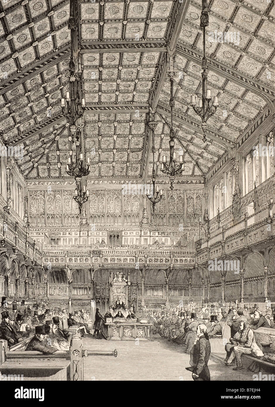 Innere des House Of Commons aus dem späten 19. Jahrhundert London England Stockfoto