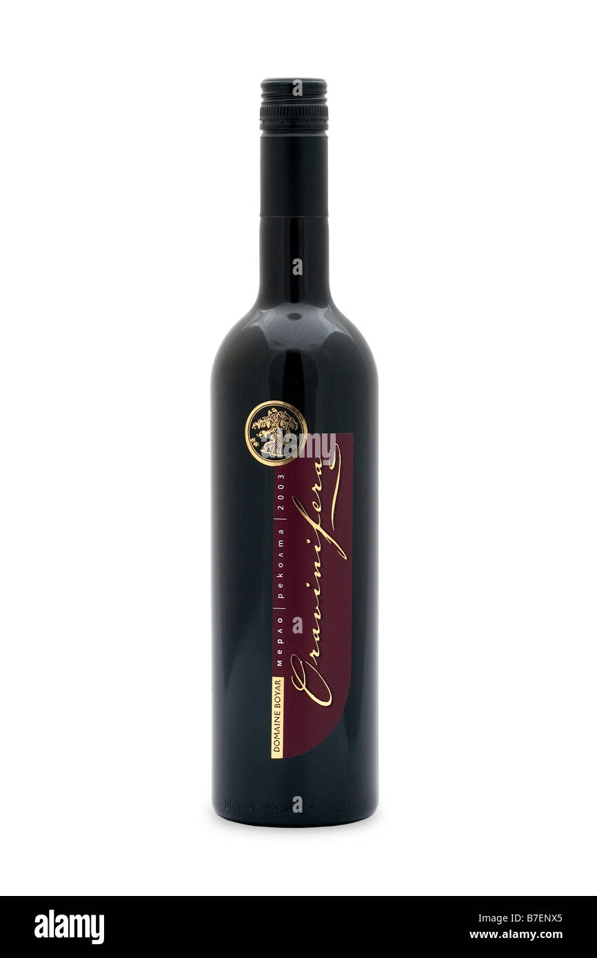 Bulgarien Domaine Boyar Oravinifera Merlot 2003 trockenen roten Wein Frische warme Rubinrot Bukett Reife Frucht Vanille Kaffee Stockfoto