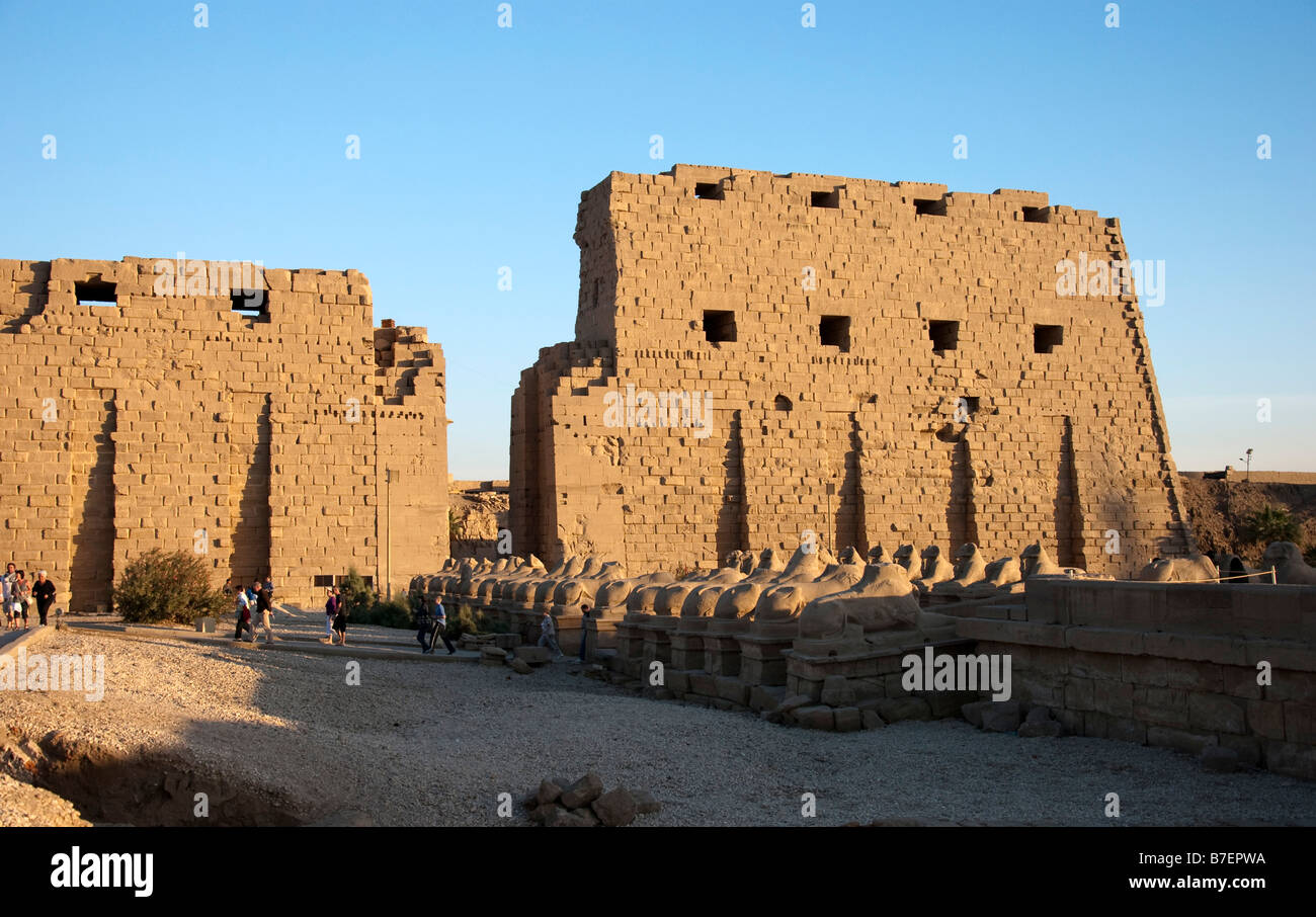 Ersten Pylon Karnak Tempel Ägyptens Stockfoto