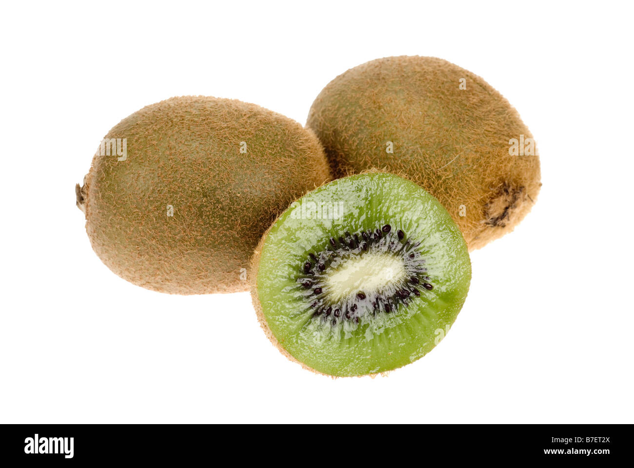 frische Kiwi isoliert auf weißem Hintergrund Stockfoto