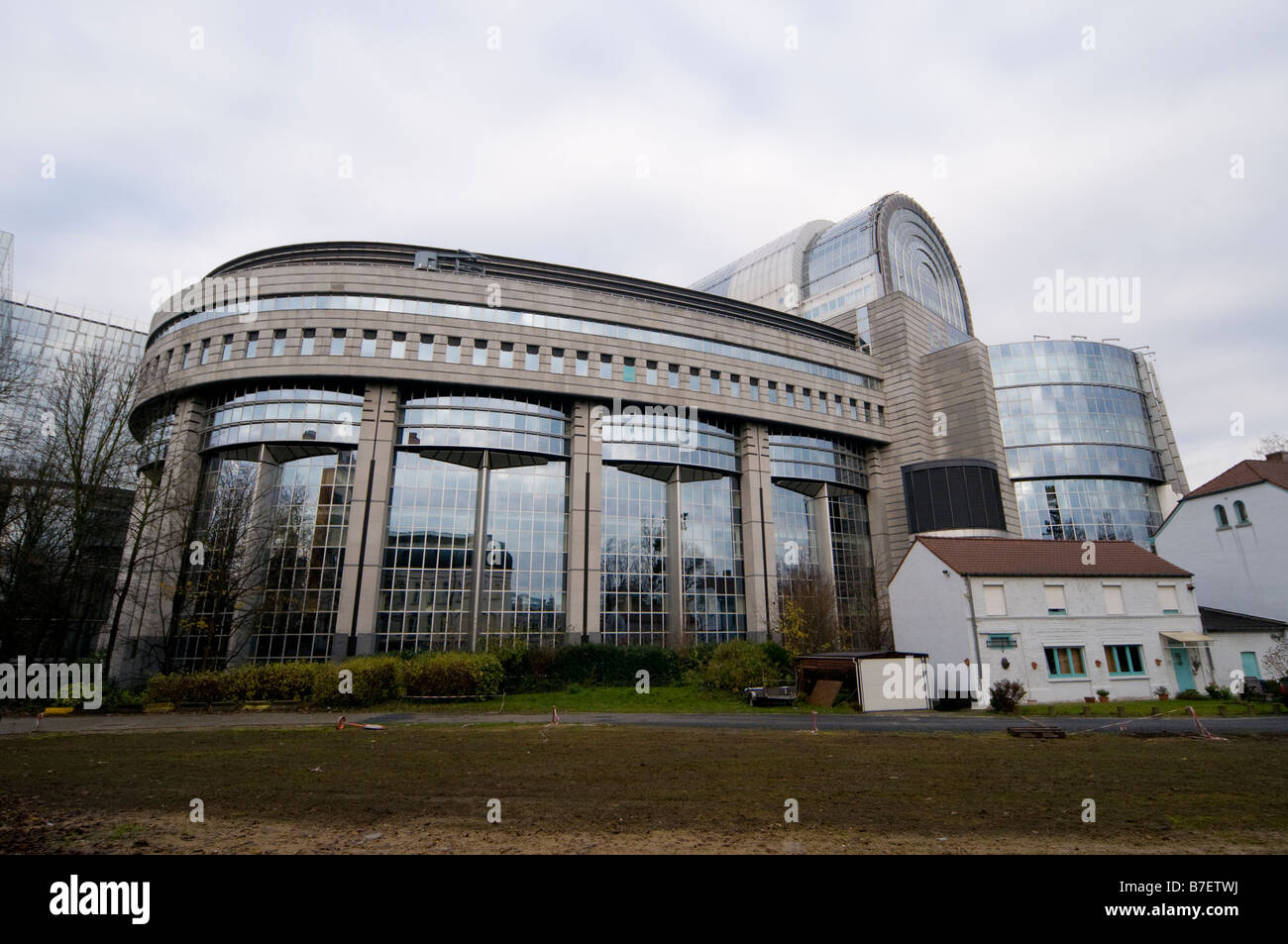 Das Europäische Parlament Gebäude im Zentrum von Brüssel Belgien Stockfoto