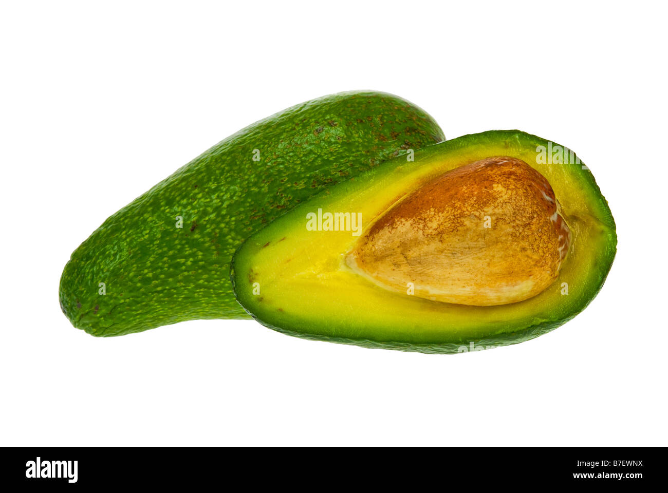 frische Avocado isoliert auf weißem Hintergrund Stockfoto