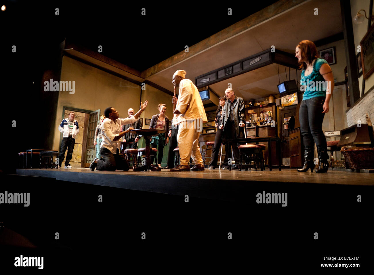 Abbey Theatre, Dublin, Theaterproduktion Playboy der westlichen Welt Stockfoto