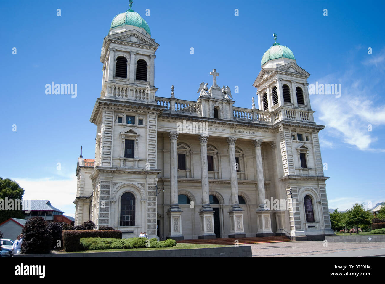 Kathedrale des Allerheiligsten Sakraments vor dem Erdbeben, Barbados Street, Christchurch, Canterbury, Neuseeland Stockfoto