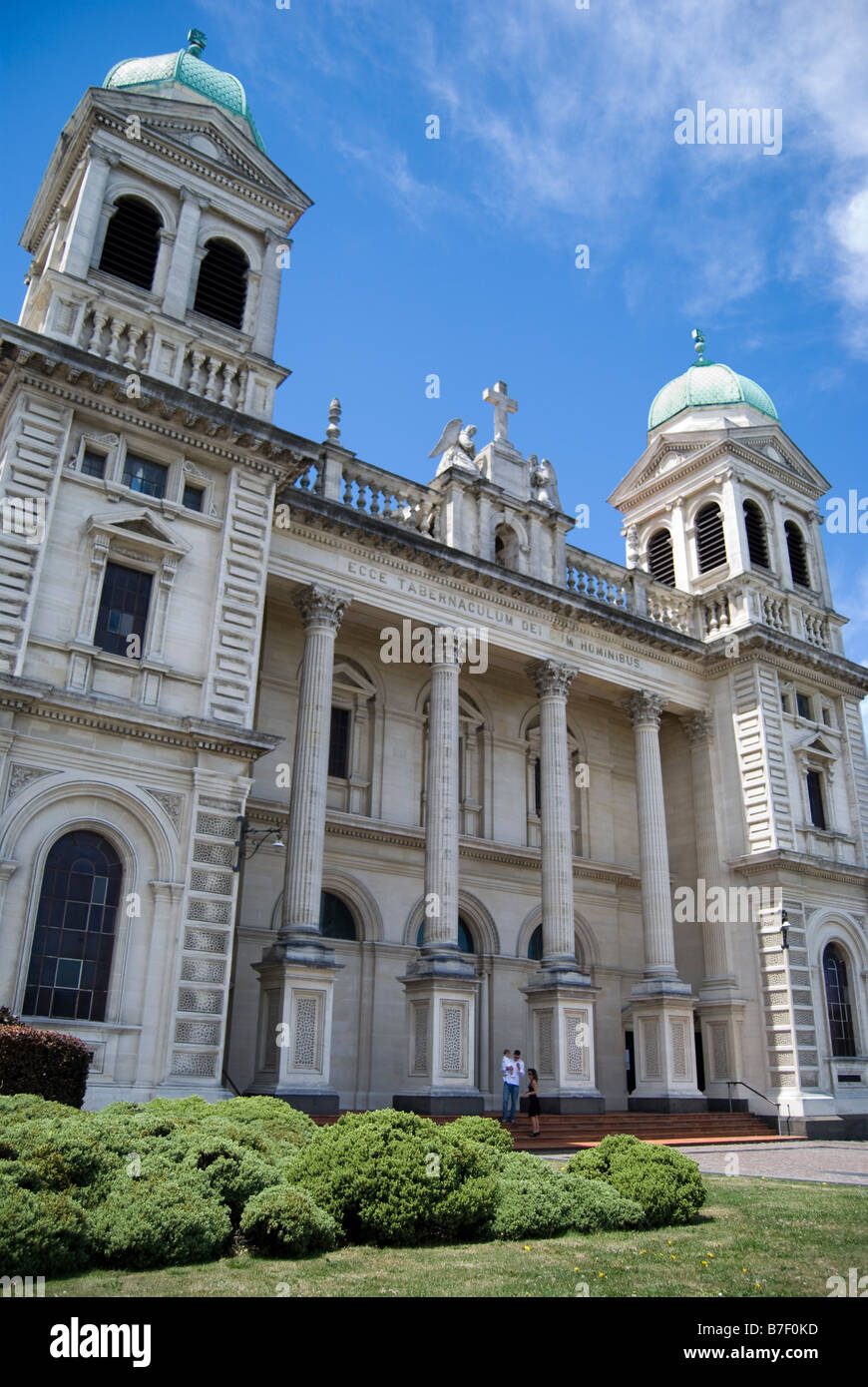 Kathedrale des Allerheiligsten Sakraments vor dem Erdbeben, Barbados Street, Christchurch, Canterbury, Neuseeland Stockfoto