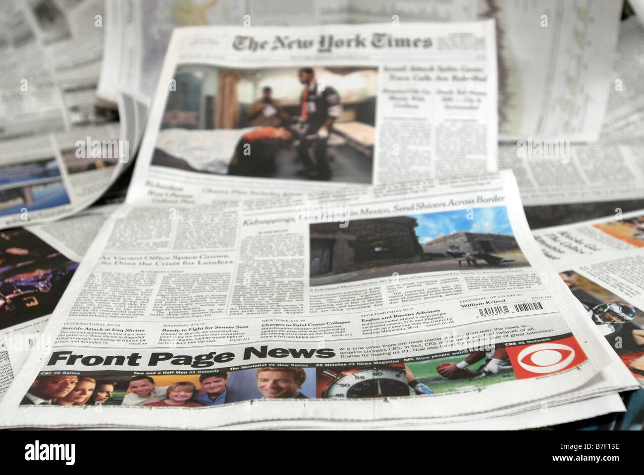 Die Titelseite der New York Times Stockfoto