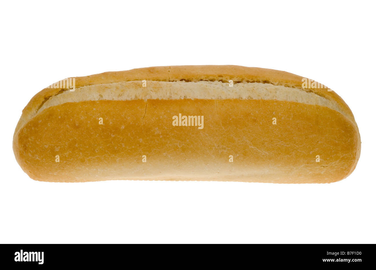 weißes Brot Brötchen isoliert auf weißem Hintergrund Stockfoto